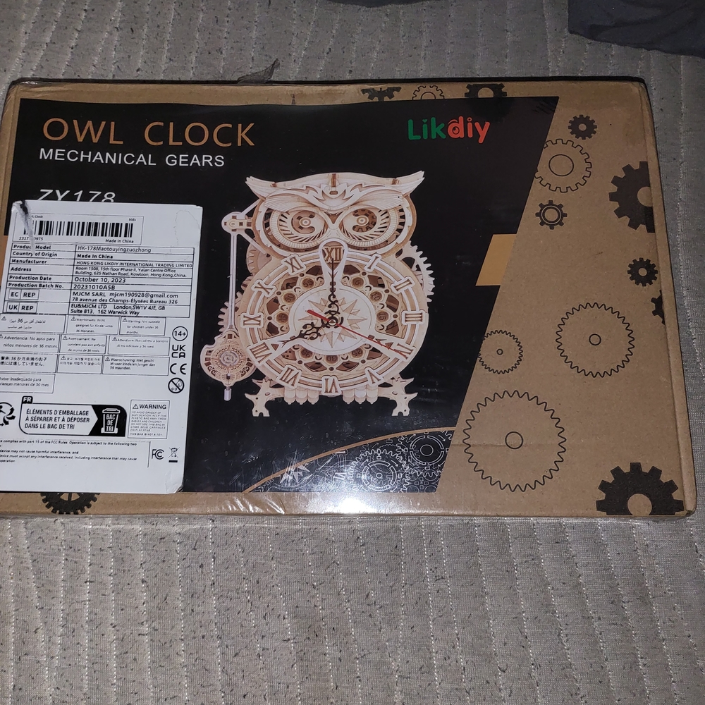 Likdiy Owl Clock Mechanical Gears